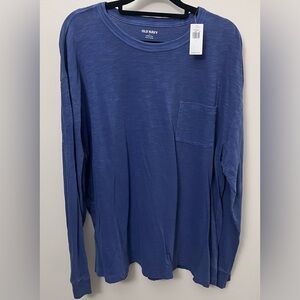 NWT Old Navy Men's Deep Blue Long Sleeve Tee